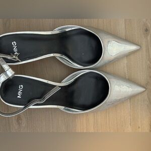 Mango Silver Women's kitten heels